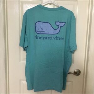 Vineyard Vines Anchor Whale Short Sleeve Tee Aqua Ocean Size XL